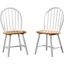 Farmhouse Dining Chair Set of 2 In White And Natural