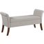 Farrah Upholstered Rolled Arms Storage Bench In Beige and Brown