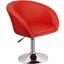 Faux Leather Swivel Coffee Chair In Red And Chrome Legs