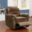 Felix Fabric Upholstered Power Recliner Chair In Brown