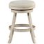 Fenton 24 Inch Swivel Backless Counter Stool In Ivory Wire-Brush