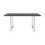Fenton Dining Table with Charcoal Top and Brushed Stainless Steel Base