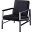 Fifth Avenue Faux Leather And Stainless Steel Accent Chair In Black