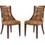 Fifth Avenue Faux Leather Dining Chair (Set of 2) in Saddle and Walnut