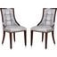 Fifth Avenue Faux Leather Dining Chair (Set of 2) in Silver and Walnut