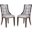 Fifth Avenue Faux Leather Dining Chair in Silver and Walnut