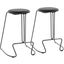 Finn Contemporary Counter Stool In Black Steel And Black Faux Leather - Set Of 2