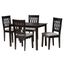 Florencia Fabric and Wood 5 Piece Dining Set In Grey and Espresso Brown