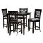 Florencia Fabric and Wood 5 Piece Pub Set In Grey and Espresso Brown