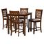 Florencia Fabric and Wood 5 Piece Pub Set In Grey and Walnut Brown