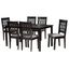 Florencia Fabric and Wood 7 Piece Dining Set In Grey and Espresso Brown