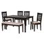 Florencia Wood 6 Piece Dining Set In Beige and Espresso Brown