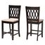 Florencia Wood Counter Stool Set of 2 In Beige and Espresso Brown