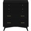 Flynn Mid Century Modern 4 Drawer Multifunction Chest with Pull Out Tray Black