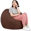 Foam Labs 3 Foot Round Bean Bag With Removable Cover In Chocolate