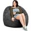 Foam Labs Sak 4 Foot Round Bean Bag With Removable Cover In Black