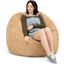 Foam Labs Sak 4 Foot Round Bean Bag With Removable Cover In Camel