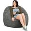 Foam Labs Sak 4 Foot Round Bean Bag With Removable Cover In Charcoal