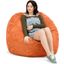 Foam Labs Sak 4 Foot Round Bean Bag With Removable Cover In Mandarin