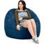 Foam Labs Sak 4 Foot Round Bean Bag With Removable Cover In Navy
