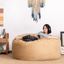 Foam Labs Sak 5 Foot Large Bean Bag With Removable Cover In Camel