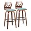 Folia 30 Inch Fixed Height Barstool Set of 2 In Teal