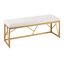 Folia Metal Bench In White and Gold