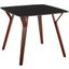 Folia Mid-Century Modern Dinette Table In Walnut Wood And Black Textured Marble