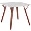 Folia Mid-Century Modern Dinette Table In Walnut Wood And White Textured Marble