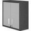 Fortress 30 Inch Floating Textured Metal Garage Cabinet With Adjustable Shelves In Grey