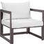 Fortuna Brown White Outdoor Patio Arm Chair
