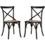Franklin Hickory and Medium Brown X-Back Farmhouse Chair Set of 2