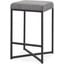 Frodo Gray Fabric Seat With Black Iron Frame Counter Stool