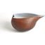 Frosted Amber Small Bowl With Blue Casing