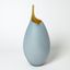 Frosted Blue Large Vase With Amber Casing