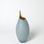 Frosted Blue Small Vase With Amber Casing