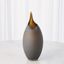 Frosted Grey Small Vase With Amber Casing