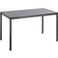 Fuji Contemporary Dining Table In Black Metal With Black Wood Top