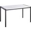 Fuji Contemporary Dining Table In Black Metal With White Wood Top