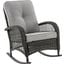 Furttuo Steel Rattan Outdoor Rocking Chair With Cushions In Grey