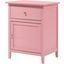 Glory Furniture Izzy 1 Drawer /1 Door Nightstand, Pink