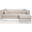 Glory Furniture Pompano Sofa Chaise, Ivory
