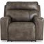 Game Plan Leather Oversized Power Recliner In Concrete