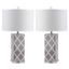 Garden Grey and Off-White 27 Inch Lattice Table Lamp Set of 2