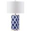 Garden Navy and Off-White 27 Inch Lattice Table Lamp