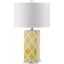 Garden Yellow and Off-White 27 Inch Lattice Table Lamp