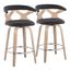 Gardenia 26 Inch Fixed Height Counter Stool Set of 2 In Charcoal and White