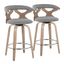 Gardenia 26 Inch Fixed Height Counter Stool Set of 2 In Grey and White