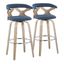Gardenia 30 Inch Fixed Height Barstool Set of 2 In Blue