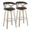 Gardenia 30 Inch Fixed Height Barstool Set of 2 In Charcoal and White